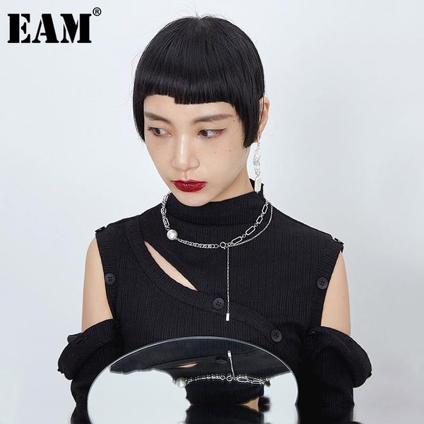 

[eam] women multilayer shell beads pearl spliced necklace new temperament fashion tide all-match spring autumn 2020 1dd0306, Silver