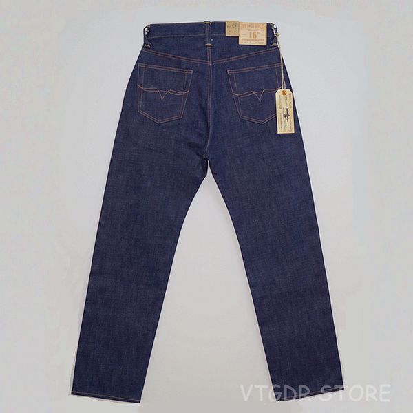 

16oz regular jungle adjustment denim vintage jeans rigid men's pants zxeg, Blue