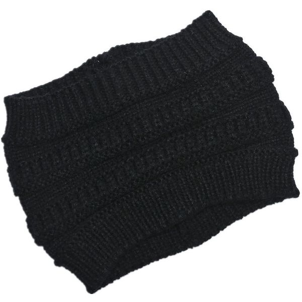 

beanie/skull caps h:hyde women beanie hat lady tail messy soft bun knitted cap skull stretchy winter knit hats accessorie, Blue;gray