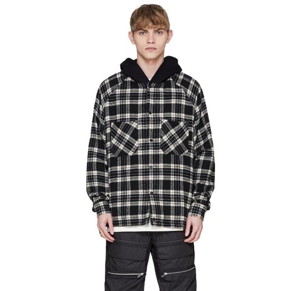 

куртка с капюшоном 20fw с капюшоном высокая улица подходит с капюшоном, Black;brown