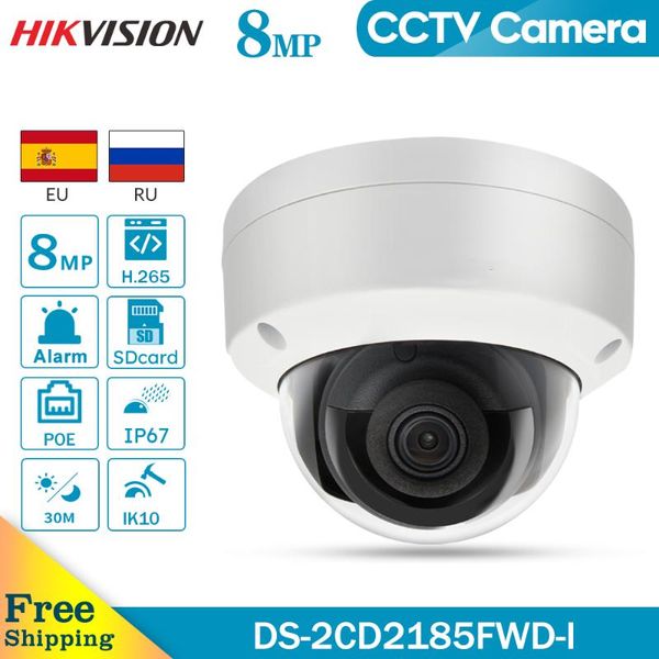 

cameras hikvision oem ip camera dt185-i(oem ds-2cd2185fwd-i) 8mp network dome poe h.265 cctv sd card slot