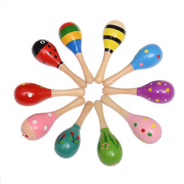 

kids toys wooden maracas baby child musical instrument rattle maracas cabasa sand hammer orff instrument toy