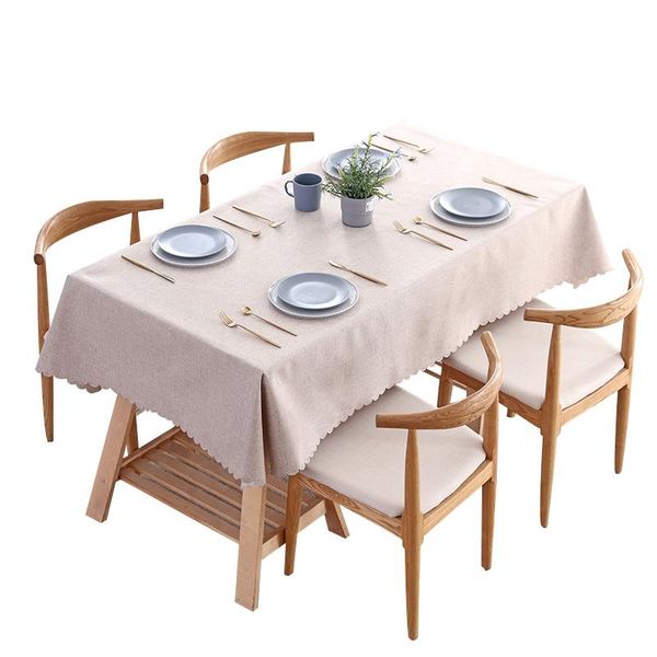 

table cloth solid color rectangular simple cotton linen tablecloth for dining home dormitory material