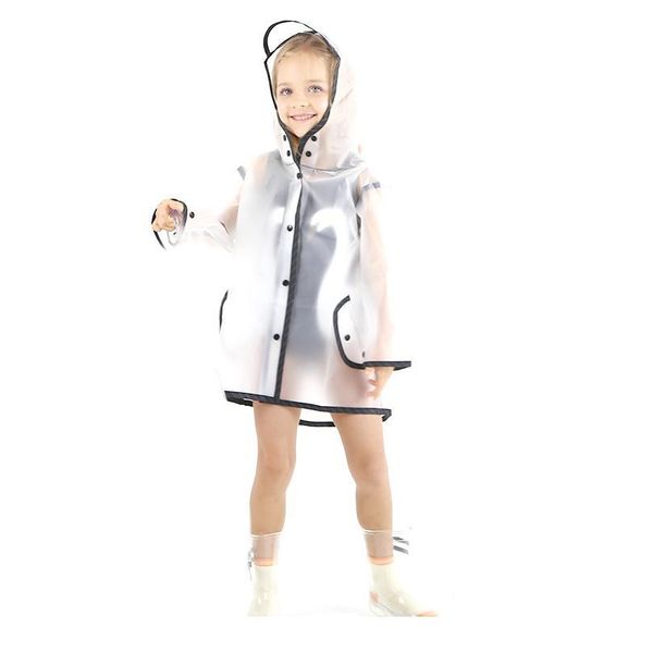 

transparent children raincoat safty pvc cute capa de chuva infantil waterproof kids rain coat cover hooded poncho bbynww