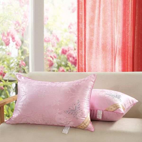 

pillow silk jacquard wedding pillows,size 48x74cm (18.9x29inch) ,cotton soft throw pillow,zero pressure neck pillow,wedding pink