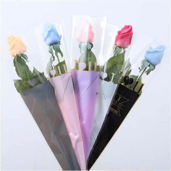 

gift wrap rose flower single opp packaging dried flowers for women, wedding birthday valentine's day mother's thanksgiving