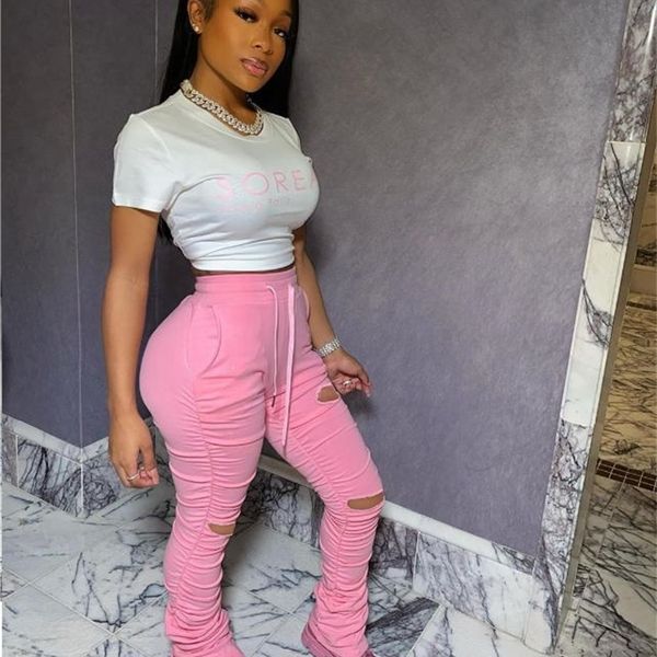 

factory3oi6joggers sweatpants women flare ladies pleated stacked high waist trousers split bell bottom pencil pants female 20201 wp, Black;white