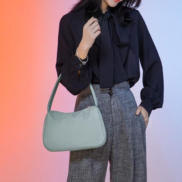 

cross body 2021 trendy women's baguette underarm shoulder bag web celebrity fashion handbag solid color small square purse sac femme