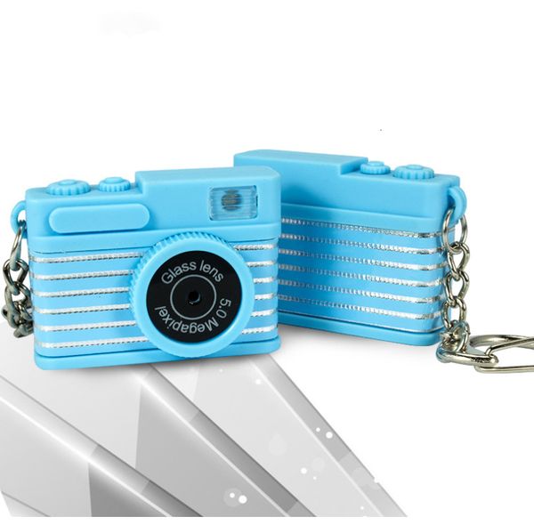

100pcs/lot led mini toy camera keychain chain sound keyring digital hangbag torch key ring, Silver