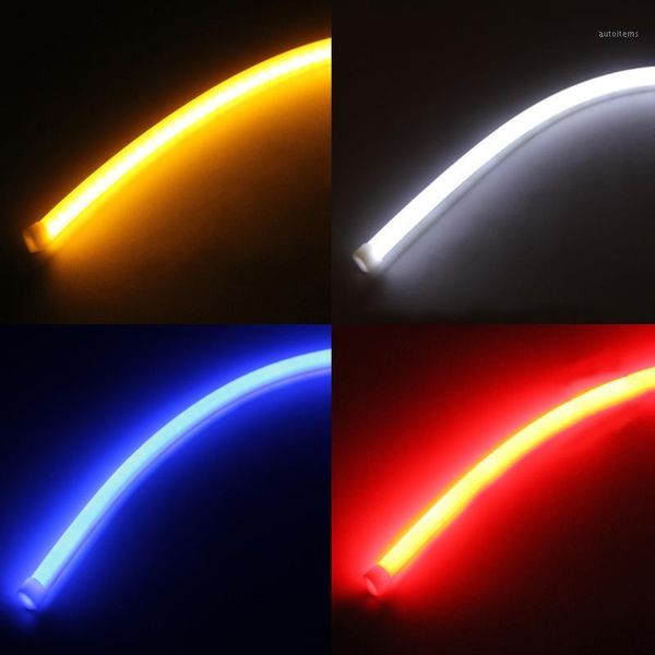 

2020 2pcs 60cm drl flexible led tube strip style daytime running lights tear strip car headlight turn signal light parking lamps1