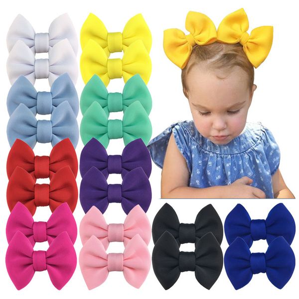 

40pcs/lot 4 " puff hair bows for kids girls ornamen diy hair accessories baby hairpins hairclip lj201226, Slivery;white