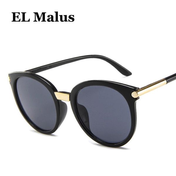 

sunglasses [el malus] retro round fashion frame for women female trendy classic eyewear gray silver pink lens uv400 girl oculos, White;black