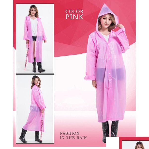 

travel outdoor raincoats fashion thickened non-disposable eva rain coat colorful rainwear universal long rainco qylvow sweet07