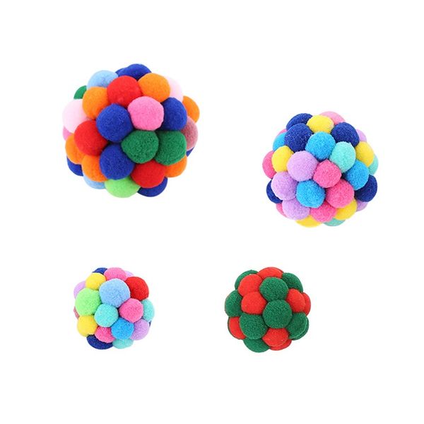 

handmade маленький bell ball красочные котенок кошек эластичные шарики домашние животные игрушки игрушки кошка поставляет хлопок гибкий весе