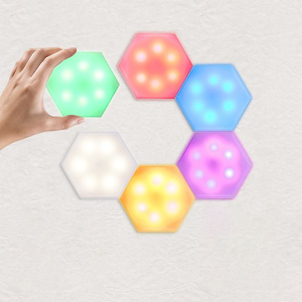 

diy night light touch sensor led hexagon lamp with remote control rgbw wall lamp creative decor color usb charging