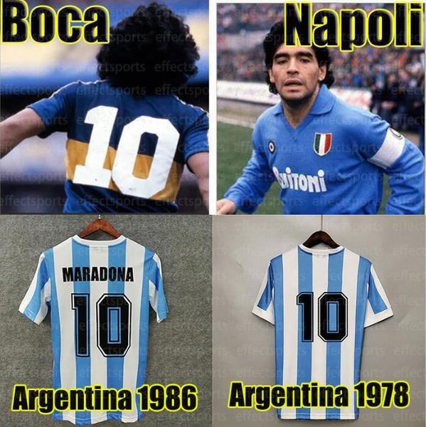 

in stock 1978 1986 argentina diego maradona napoli home soccer jersey retro version naples 86 78 boca juniors football shirt, Black;yellow