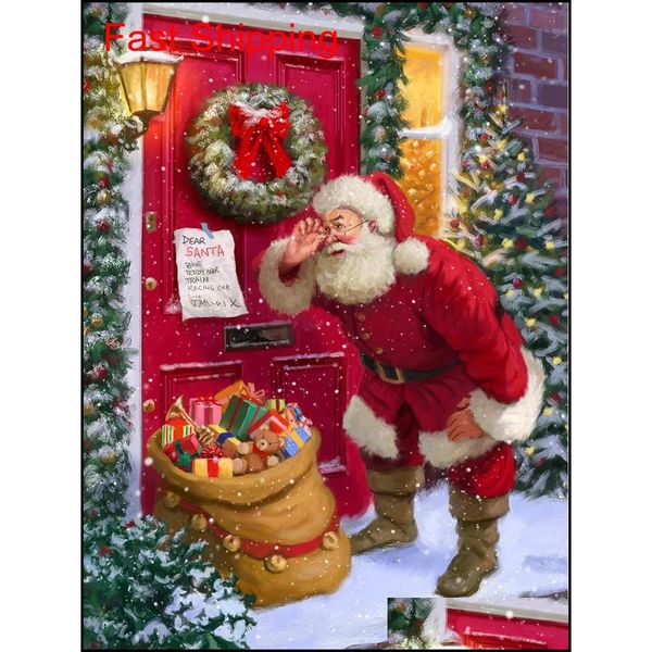 

5d diy christmas full drill rhinestone diamond painting kits cross stitch santa claus snowma qylifj packing2010
