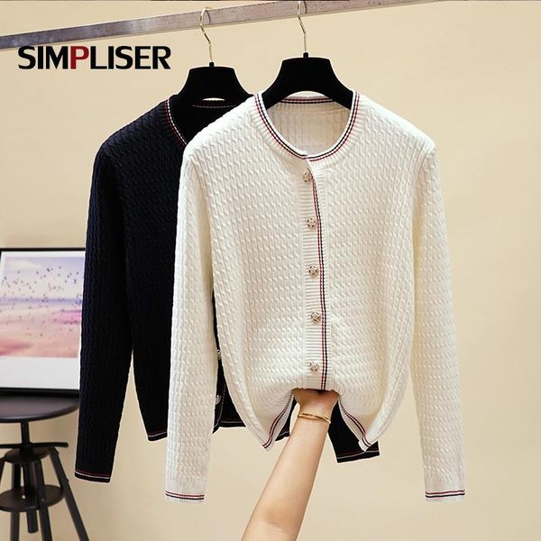 

trendy cardigans woman knitted outwear button up female sweaters 2020 knitwear black beige fashion overcoats, White