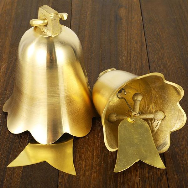 

decorative objects & figurines 100% pure brass handicraft large doorbell bell and clear sound school meditation church bronze creative penda