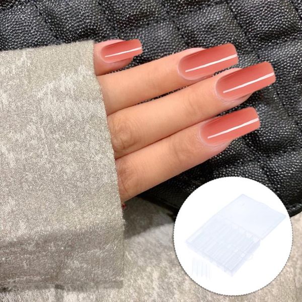 

false nails 120pcs/box clear nail mold acrylic dual system forms curve, Red;gold