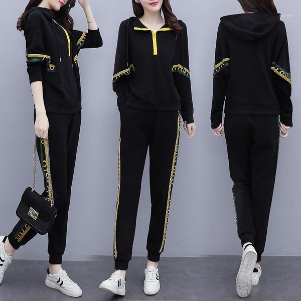 

casual 5xl plus size clothes for women loose 2 piece set autumn printing tracksuit for women slim suit1, Gray