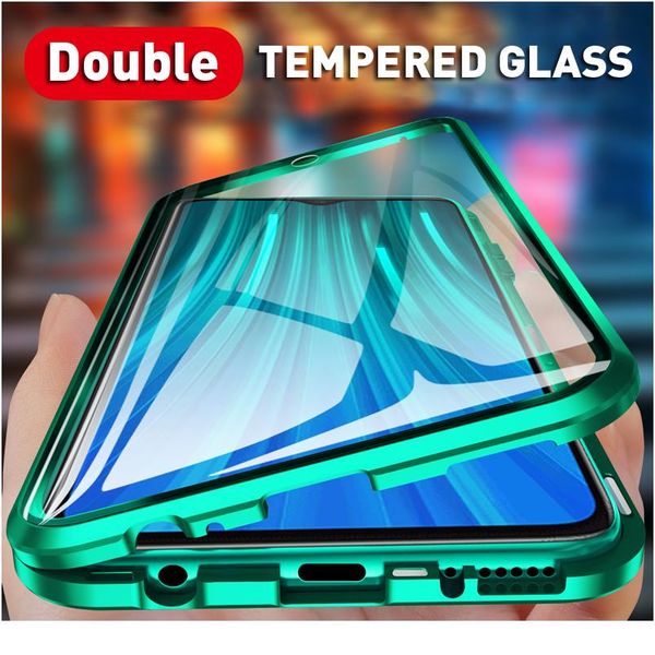 

double side glass magnetic metal case for samsung galaxy s8 s9 s10 plus s20 ultra note 9 10 a10 a50 bbyvee
