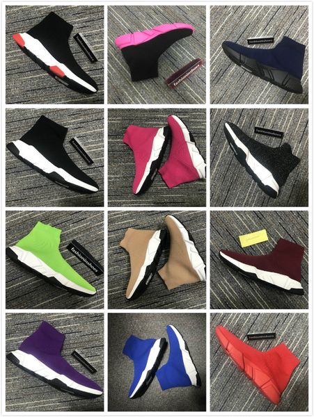 

luxury men designer shoes mid-trainer sock sneakers boots women red bottoms speed runner outdoors casual flats, Black