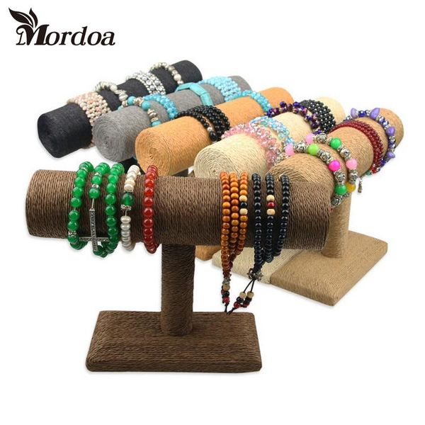 

mordoa single pvc winding rope bracelet display bracelet watch display props beaded jewelry exhibition, Pink;blue