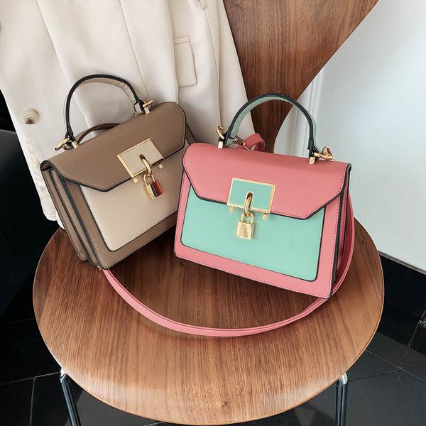 

новая маленькая сумка женские 2020 новые ins контрастность цвет маленький квадратный сумка модные всеблочные однозагорный корзин мода модная