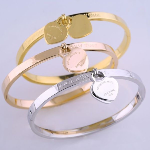 

новая роскошная мода женский браслет высокого качества из нержавеющей стали мужские ювелирные изделия мода партии браслеты для женщин мужчин, Black