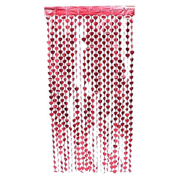 

valentines day anniversary double sided glitter paper hanging heart curtain