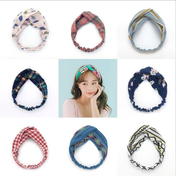

selectioneuropean and american ladies face wash makeup simple elastic cross headband, lady headwear dhc3238