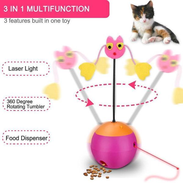 

laser cat interactive toy automatic spinning pet cat toy ball tumbler set