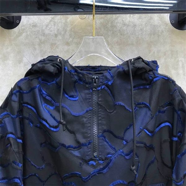

twotwinstyle camouflage embroidered sweatshirt for women v neck long sleeve with hood oversized casual loose sweatshirts female 201203, Black
