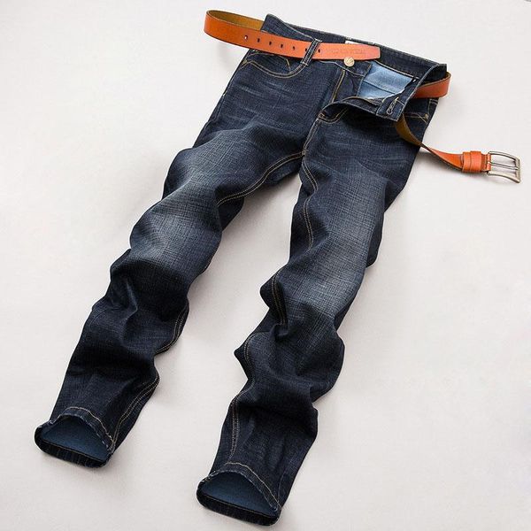 

men's jeans 2021 men fashion straight classic denim trousers fall winter thicking cotton 21081, Blue