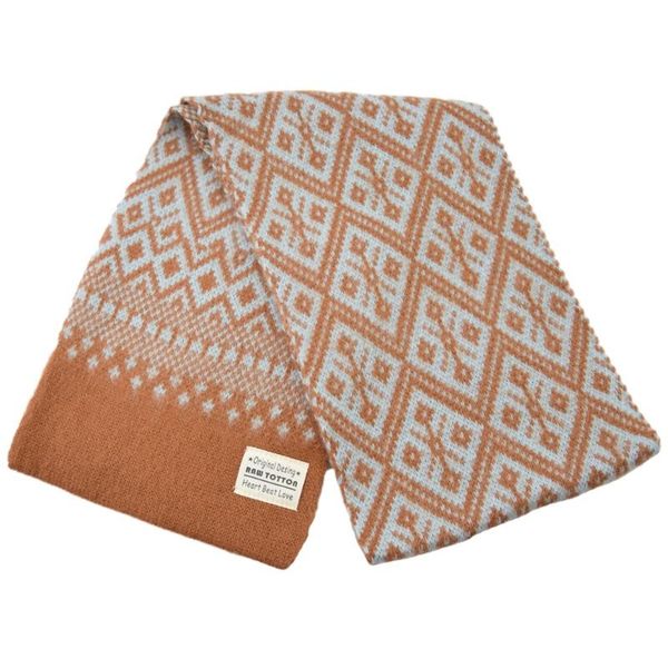

scarves small flower knitted wool children's scarf autumn and winter warm baby, Blue;gray