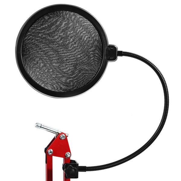 

microphone pop filter dual mesh screen windscreen studio environment device for essential record with flexible gooseneck holder