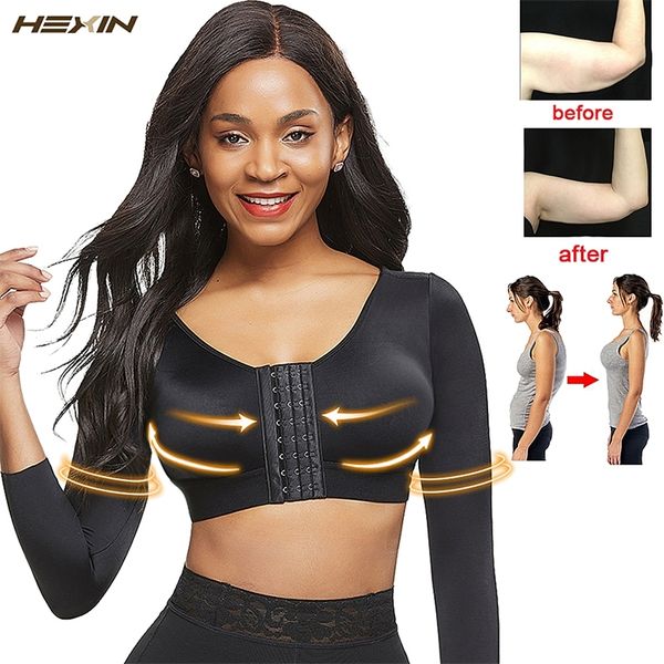 HEXIN Frauen Arm Shaper Rücken Schulter Korrektor Buckel Haltung Korrektor Arm Kontrolle Shapewear Arm Fat Burner Abnehmen Underwea 201222