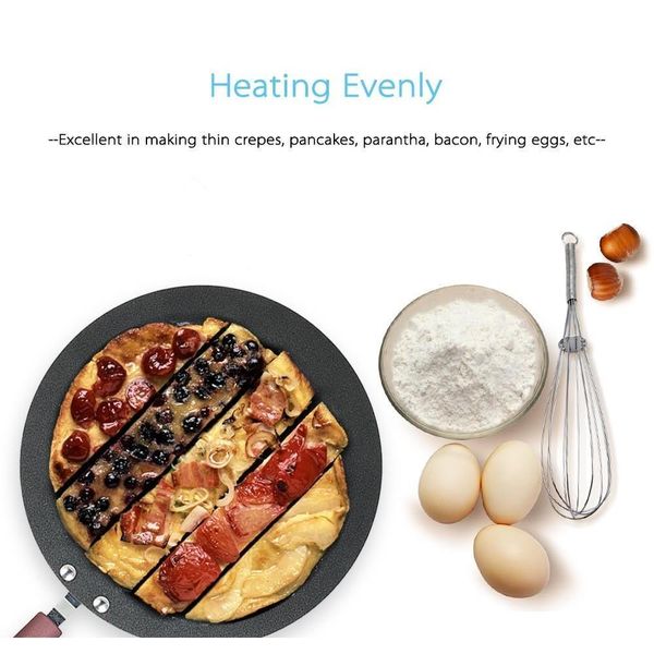 

non-stick pancake pan crepe maker omelet bacon pizza griddle flat jllkxi network2010