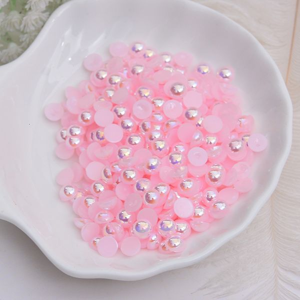 

abs pearl candy color ab color 2 / 3 / 4 / 5mm flat bottom semicircle imitation pearl manicure mobile phone beauty diy material, Silver