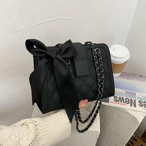 

3 colors elegant bow square shoulder & crossbody dual-use quilted large bags women's designer chain bag