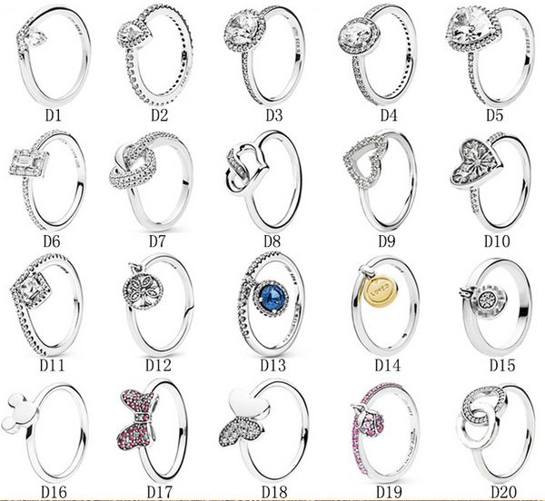 Designer-Schmuck 925 Silber Ehering Bead fit Pandora Liebe Schmetterling Stil Mode Temperament Paar kubische Diamanten europäischen Stil Ringe Geburtstag Damen Geschenk