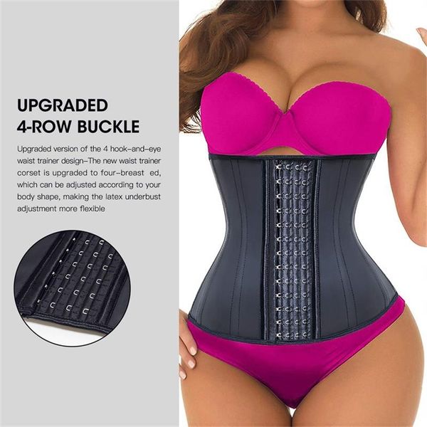 Burvogue Latex Traine Trainer Trainer Shaper 9 Стальная кость подборка CORSET потери веса потери веса формирователь плюс размер сексуальная талия Cincher 201222