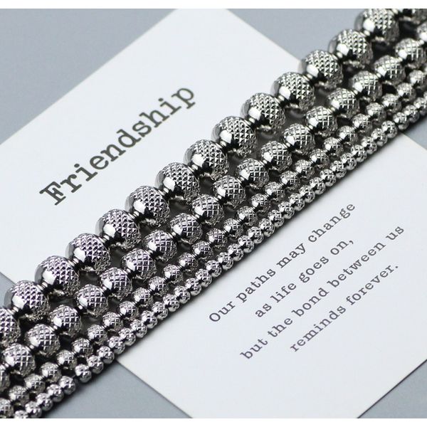 

wylees сетка / шины форма шариков из нержавеющей стали 3 4 6 8 мм круглые прокладки свободные шарики браслета ожерелья изготовление ювелирны