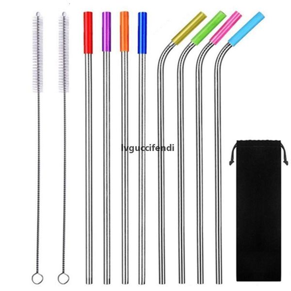 

stainless steel brush cleaning reusable drinking metal straws with 8 silicone set of 10.5 8.5 inchoutletmv4b