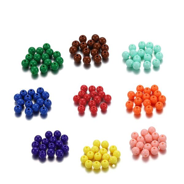 

200pcs 6-20mm mixed plastic acrylic beads colorful round loose spacer beads for diy jewelry making findings accessories bbylrm