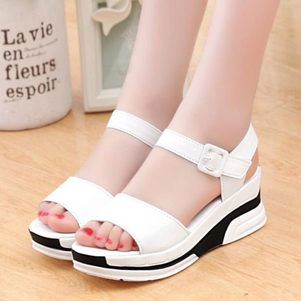 

2021 the new women's fashion wild fish mouth flat sandals see shoes slippers ebmi, Black