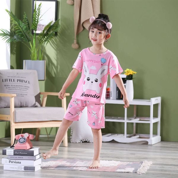

spring and summer cartoon 2020 short sve milk silk pajamas for children, Blue;red