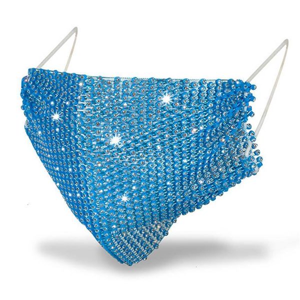 

us stock designer fashion face female men women facemask with drill sun protection bling masks decoration rhinestone mask 9 nj8mr