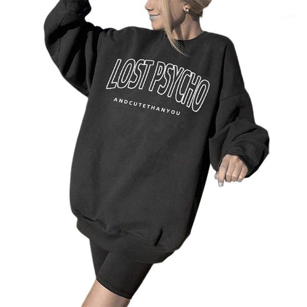 

2021 winter letter printed streetwear e-girl loose oversized sweatshirt casual pullovers y2k sweatshirts fashion sportswear1, Black